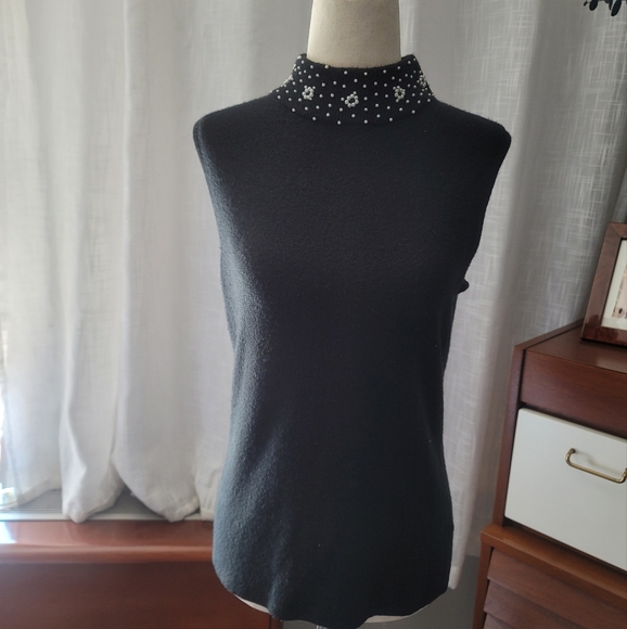 Beaded Mercer Street Sweater Halter Top Size Med - Picture 1 of 5
